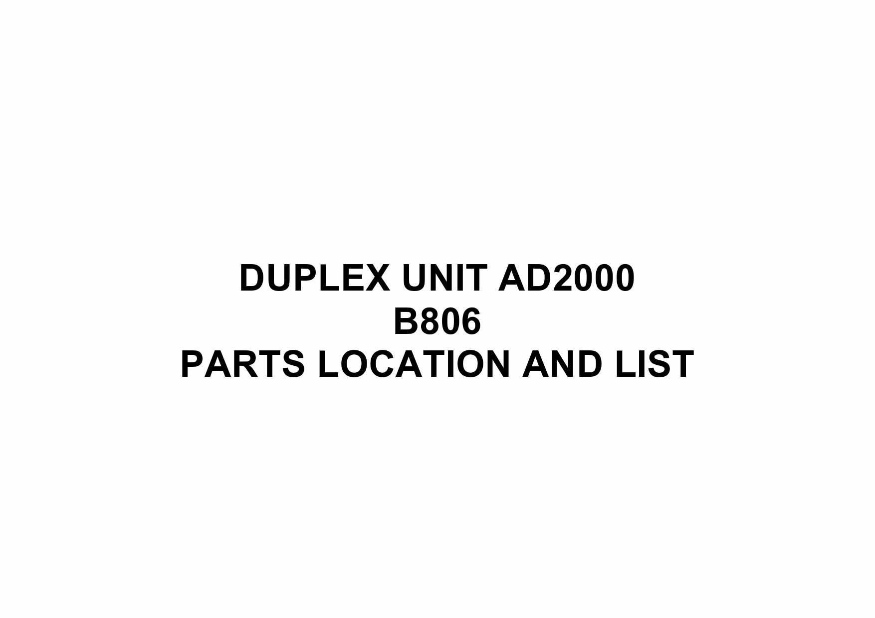 RICOH Options B806 DUPLEX-UNIT-AD2000 Parts Catalog PDF download-1